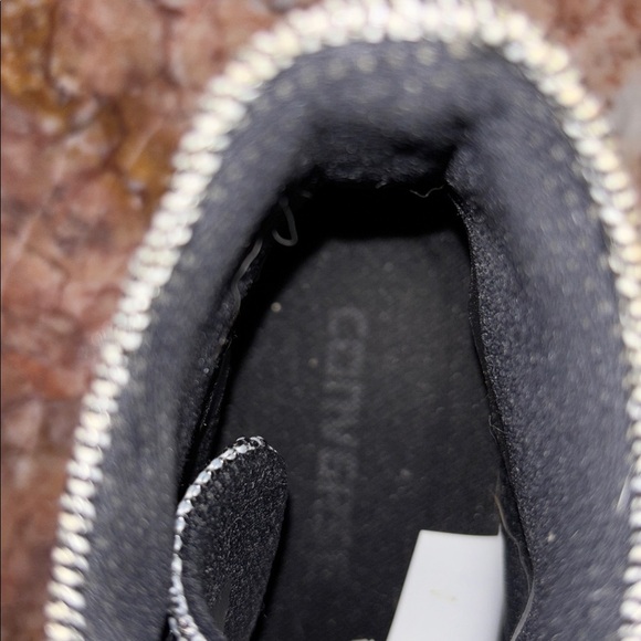Converse Chuck Taylor Black and White Textured Hi Top Sneakers-Sz 7.5 - Picture 5 of 10